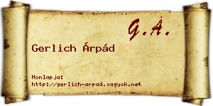 Gerlich Árpád névjegykártya